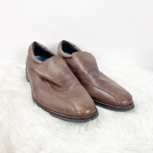 Vionic 11.5 Mens Brown Leather Slip-on Loafter Dress Shoes - Picture 1 of 8